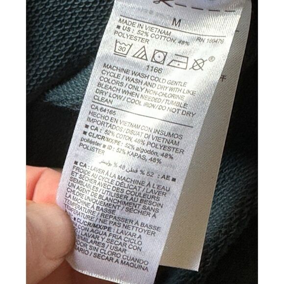 Old Navy Women’s Cross Front French Terry Hoodie M NWT Blue Relaxed Fit - Picture 6 of 8